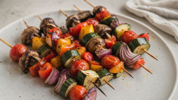 Des brochettes végétariennes pleines de saveurs à préparer facilement